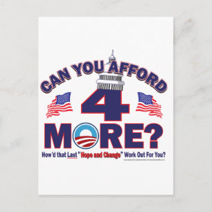 Kan je nog vier jaar Obama betalen? Briefkaart