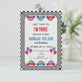 Kan me niet betrappen race auto verjaardagsfeestje kaart