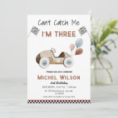 Kan me niet pakken Ik ben drie race auto verjaarda Kaart (Staand voorkant)