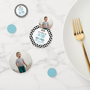 Kan me niet vangen Blue Race Car 3e verjaardagsfee Confetti