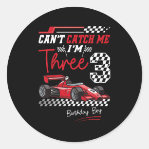 Kan me niet vangen Ik ben 3 Super Red Racing Car 3 Ronde Sticker