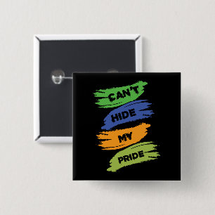 Kan mijn trots niet verbergen LGBTQ Gay Pride Vierkante Button 5,1 Cm