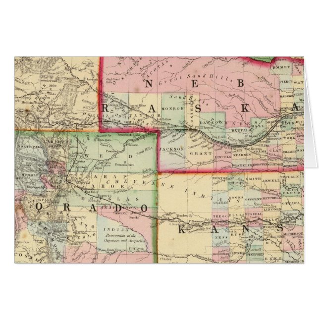 Kan, Neb, Colo Carte par Mitchell (Devant horizontal)