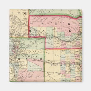 Kan, Neb, Colo Map door Mitchell Magneet