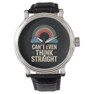 Kan niet eens denken hetero LGBTQ Gay Pride Ally Horloge