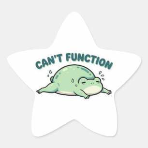 Kan niet functioneren Kikkersticker Schattige uitg Ster Sticker