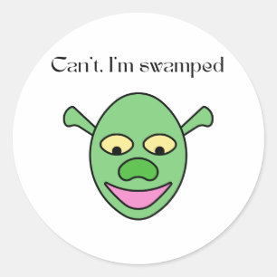 Kan niet. Ik ben overspoeld Lollige Meiden Quote o Ronde Sticker