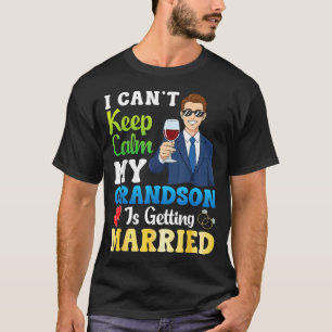 Kan niet kalm blijven kleinkind gaat trouwen bruid t-shirt