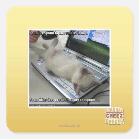 Kan niet reageren vierkante sticker (Voorkant)