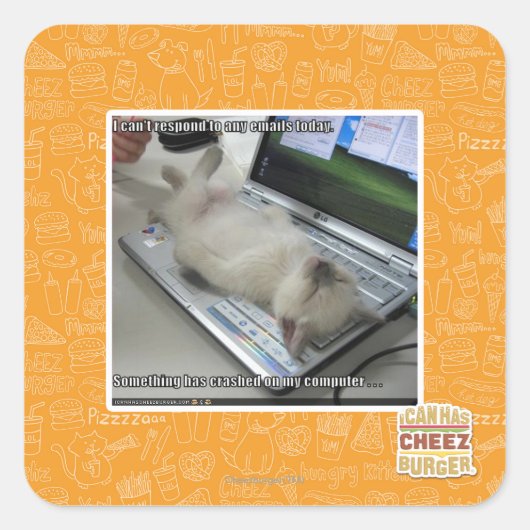 Kan niet reageren vierkante sticker (Voorkant)