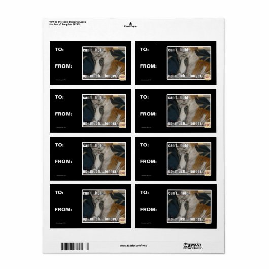 Kan niet veel langer omhoog houden etiket (Full Sheet)