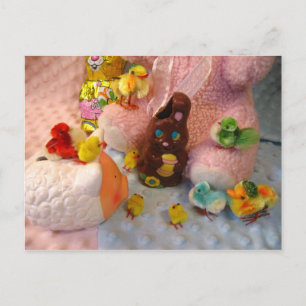 Kan niet wachten op Chocolate Bunny Briefkaart