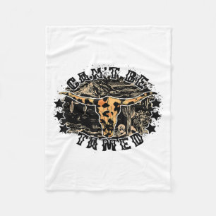 Kan niet worden getemd, Koe schedel, Westerne land Fleece Deken