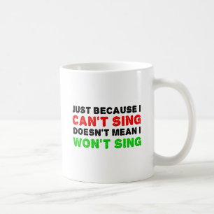 Kan niet Zing Zing geen Funny Mug zingen Koffiemok