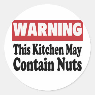 Kan Noten Bevatten Ronde Sticker
