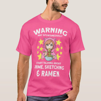 Kan praten over anime schetsen Ramen Anime T-shirt