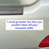 "Kan sneller gaan" Bumpersticker (Op auto)