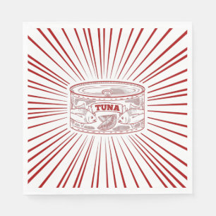 Kan tonijnretro-ontwerp servet
