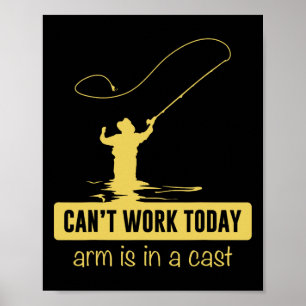 Kan vandaag niet werken Arm zit in een gipsst Mopp Poster