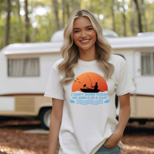 Kan vandaag niet werken mijn arm is in een gegoten t-shirt