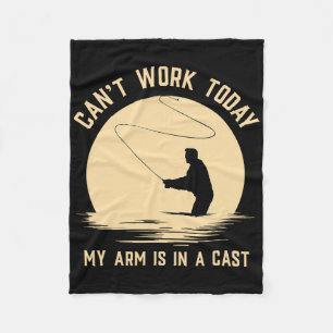 Kan vandaag niet werken, mijn arm zit in het gips fleece deken