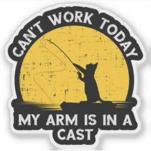 Kan vandaag niet werken, mijn arm zit in het gips sticker