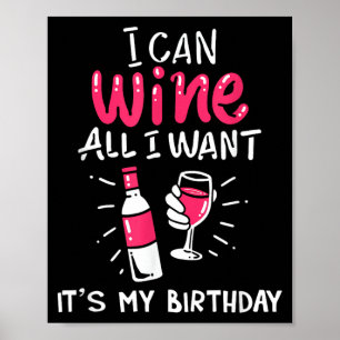 Kan wijn verjaardag grappige cadeau citaat willen poster
