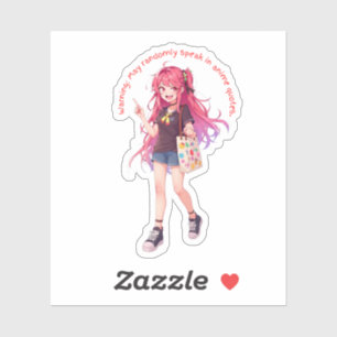 Kan willekeurig spreken in anime citaten sticker