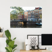 Kanaal Amsterdam en brug Poster (Thuiskantoor)