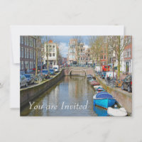 Kanaal Amsterdam met boten