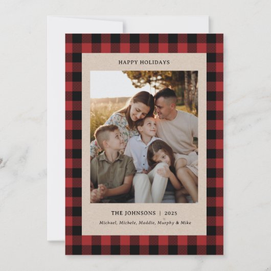 Kanaal De Flannel Familie Kerst Kaart (Voorkant)