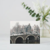 Kanaal in Amsterdam in de winter Briefkaart (Staand voorkant)