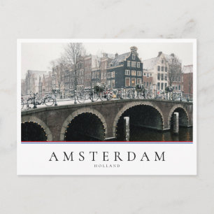 Kanaal in Amsterdam in de winter Briefkaart
