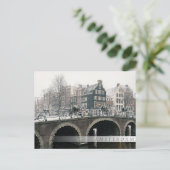 Kanaal in Amsterdam in de winter Briefkaart (Staand voorkant)