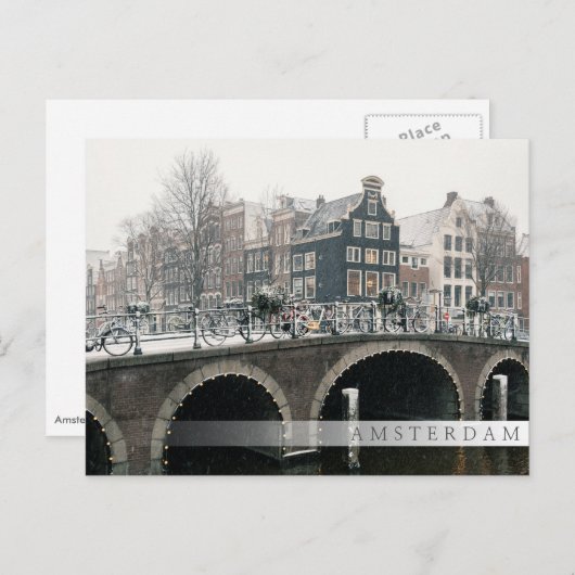 Kanaal in Amsterdam in de winter Briefkaart (Voorkant / Achterkant)