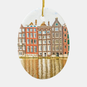 Kanaal in Amsterdam Keramisch Ornament