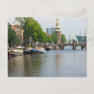Kanaal in het centrum van Amsterdam Briefkaart