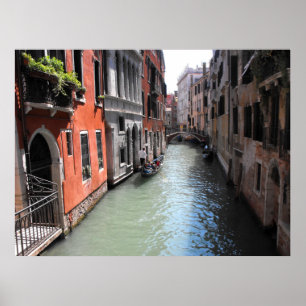 Kanaal in Venetië in Italië Poster