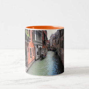 Kanaal in Venetië, Italië Tweekleurige Koffiemok