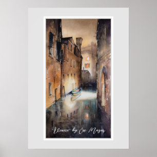 Kanaal in Venetië, Poster van Italië