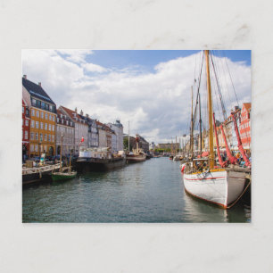 Kanaal met boten   Kopenhagen Briefkaart