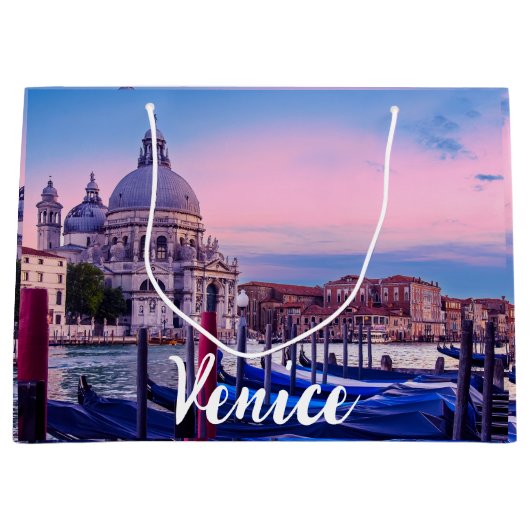 Kanaal met gondels en kerk in Venetië Groot Cadeauzakje (Voorkant)