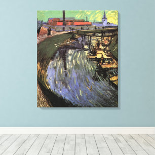 Kanaal met Vrouwen Wassen door Vincent van Gogh Canvas Afdruk