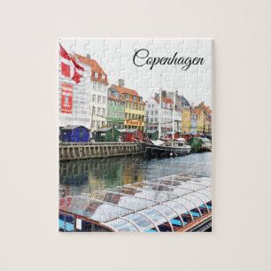Kanaal Nyhavn in Kopenhagen, Denemarken Legpuzzel