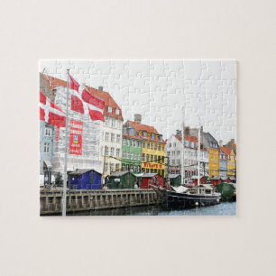 Kanaal Nyhavn in Kopenhagen, Denemarken Legpuzzel