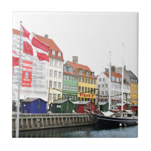 Kanaal Nyhavn in Kopenhagen, Denemarken Tegeltje