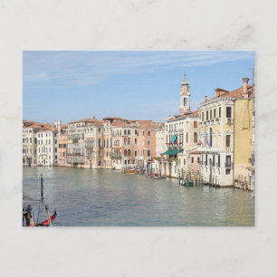 Kanaal Uitzicht van de Rialto-brug - Venetië, Ital Briefkaart