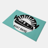 Kanaalboot met Narrowboot Lef Doormat Deurmat (Schuin)