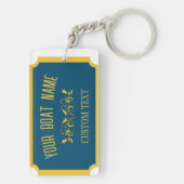 Kanaalboot Traditionele Aangepaste Botnaam Sleutelhanger (achterkant)