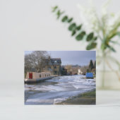 Kanaalboten in de winter briefkaart (Staand voorkant)